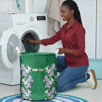 Custom Algeria Iris Floral Green Laundry Basket Africa Women’s Football Champion Series 2026