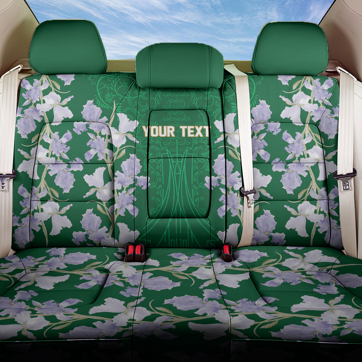 Custom Algeria Iris Floral Green Back Car Seat Cover Africa Women’s Football Champion Series 2026