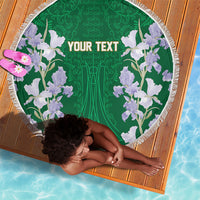 Custom Algeria Iris Floral Green Beach Blanket Africa Women’s Football Champion Series 2026