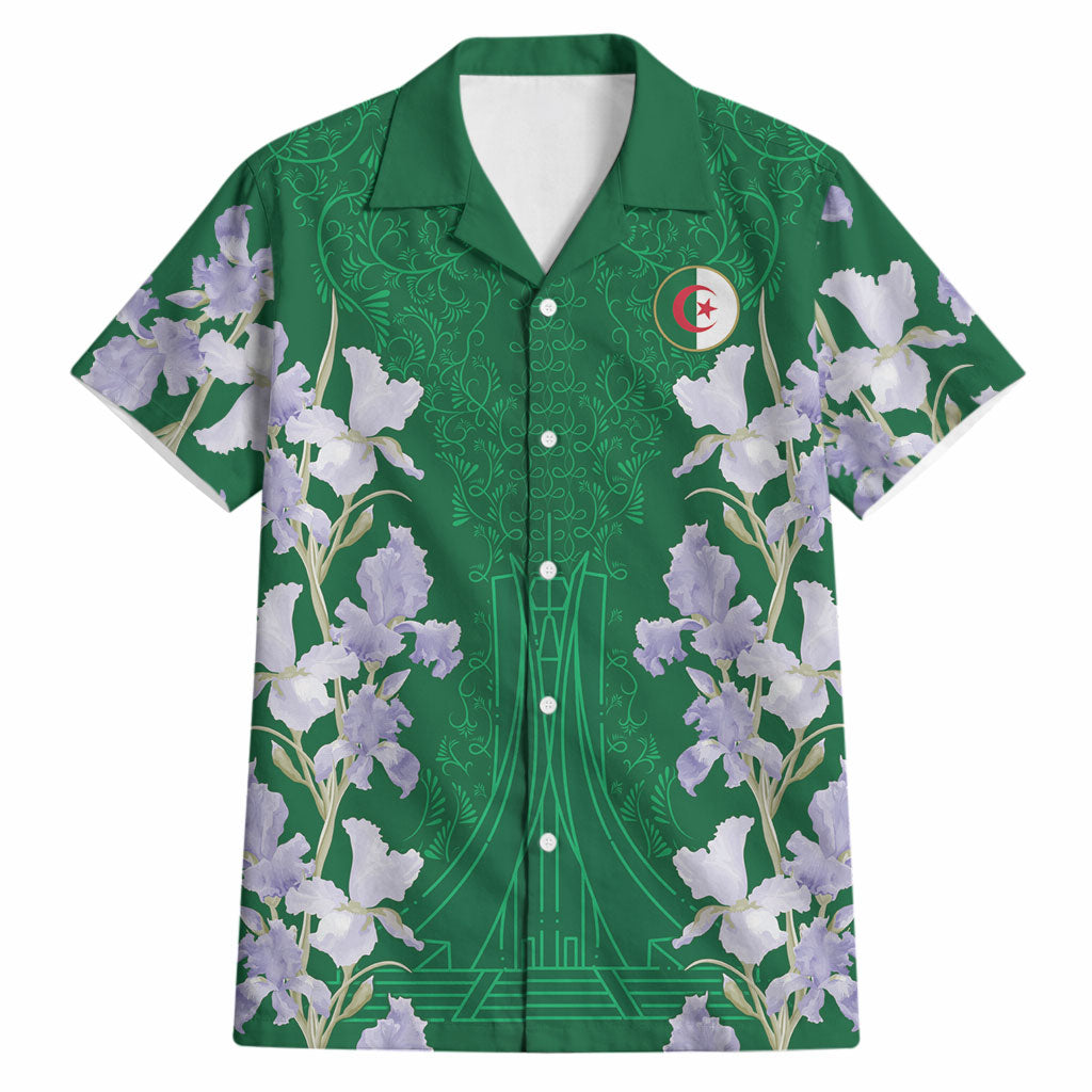 Custom Algeria Iris Floral Green Hawaiian Shirt Africa Women’s Football Champion Series 2026