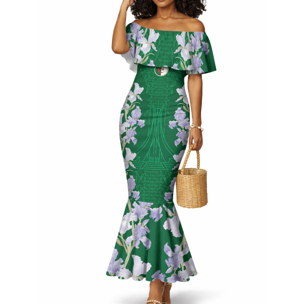 Custom Algeria Iris Floral Green Mermaid Dress Africa Women’s Football Champion Series 2026