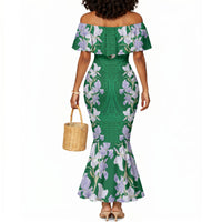 Custom Algeria Iris Floral Green Mermaid Dress Africa Women’s Football Champion Series 2026