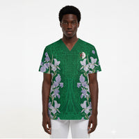 Custom Algeria Iris Floral Green Scrub Top Africa Women’s Football Champion Series 2026