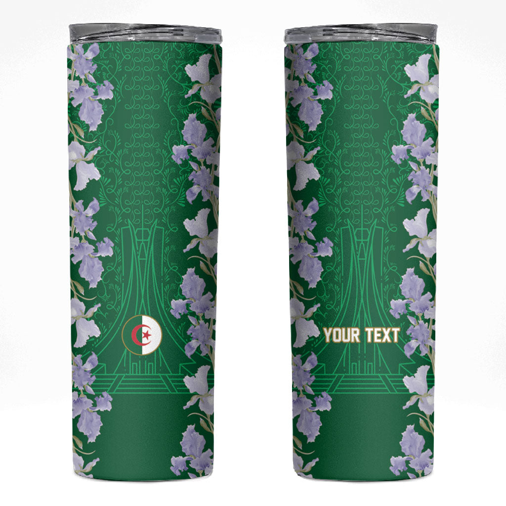 Custom Algeria Iris Floral Green Skinny Tumbler Africa Women’s Football Champion Series 2026