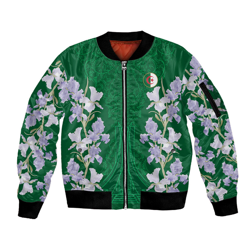 Custom Algeria Iris Floral Green Sleeve Zip Bomber Jacket Africa Women’s Football Champion Series 2026