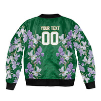 Custom Algeria Iris Floral Green Sleeve Zip Bomber Jacket Africa Women’s Football Champion Series 2026