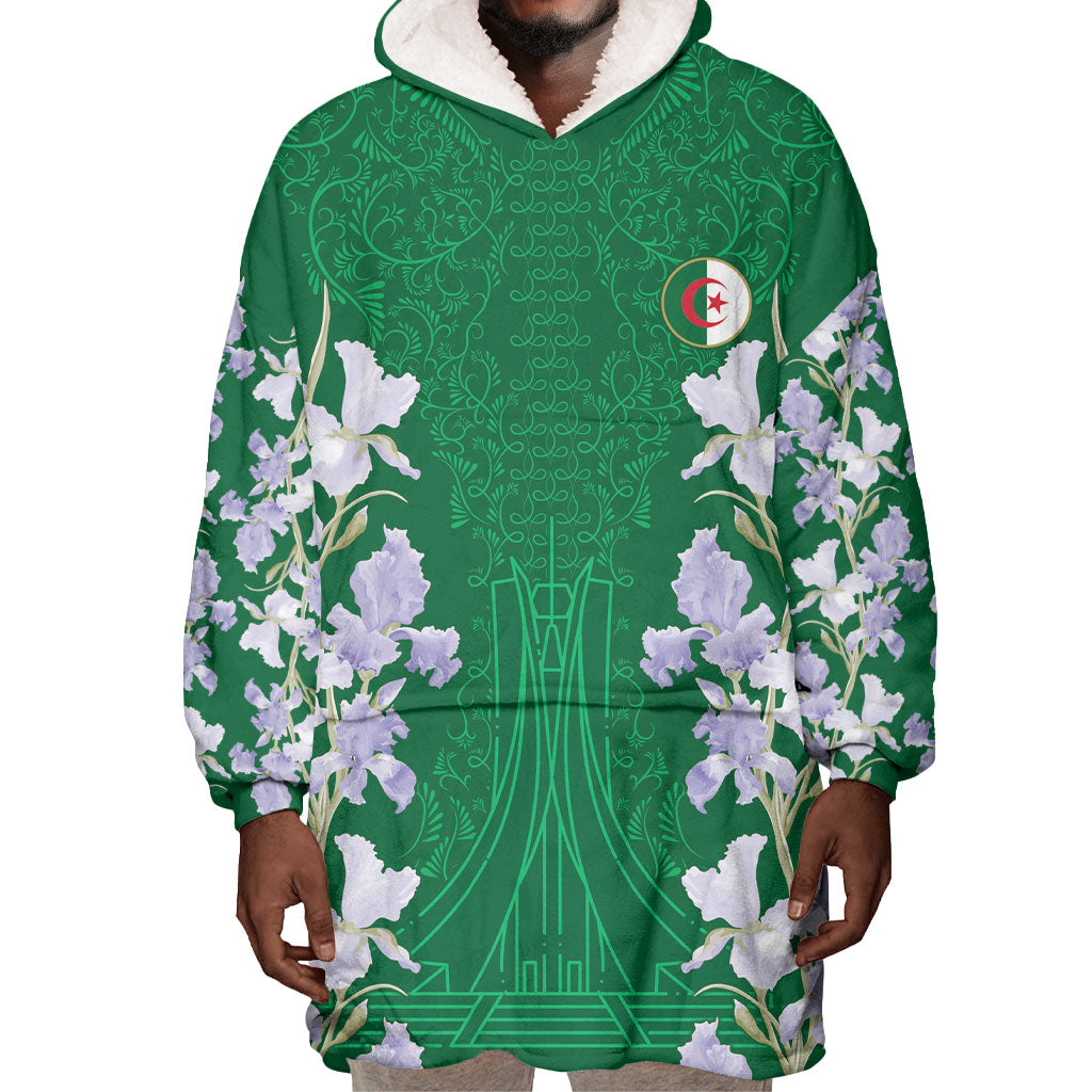 Custom Algeria Iris Floral Green Wearable Blanket Hoodie Africa Women’s Football Champion Series 2026