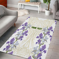 Custom Algeria Iris Floral White Area Rug Africa Women’s Football Champion Series 2026