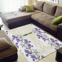 Custom Algeria Iris Floral White Area Rug Africa Women’s Football Champion Series 2026