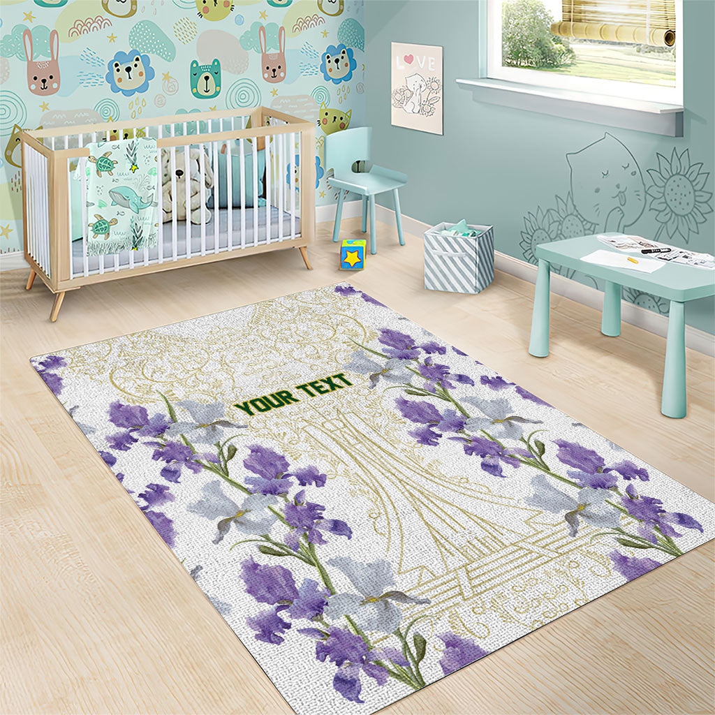 Custom Algeria Iris Floral White Area Rug Africa Women’s Football Champion Series 2026