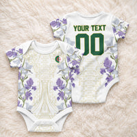 Custom Algeria Iris Floral White Baby Onesie Africa Women’s Football Champion Series 2026