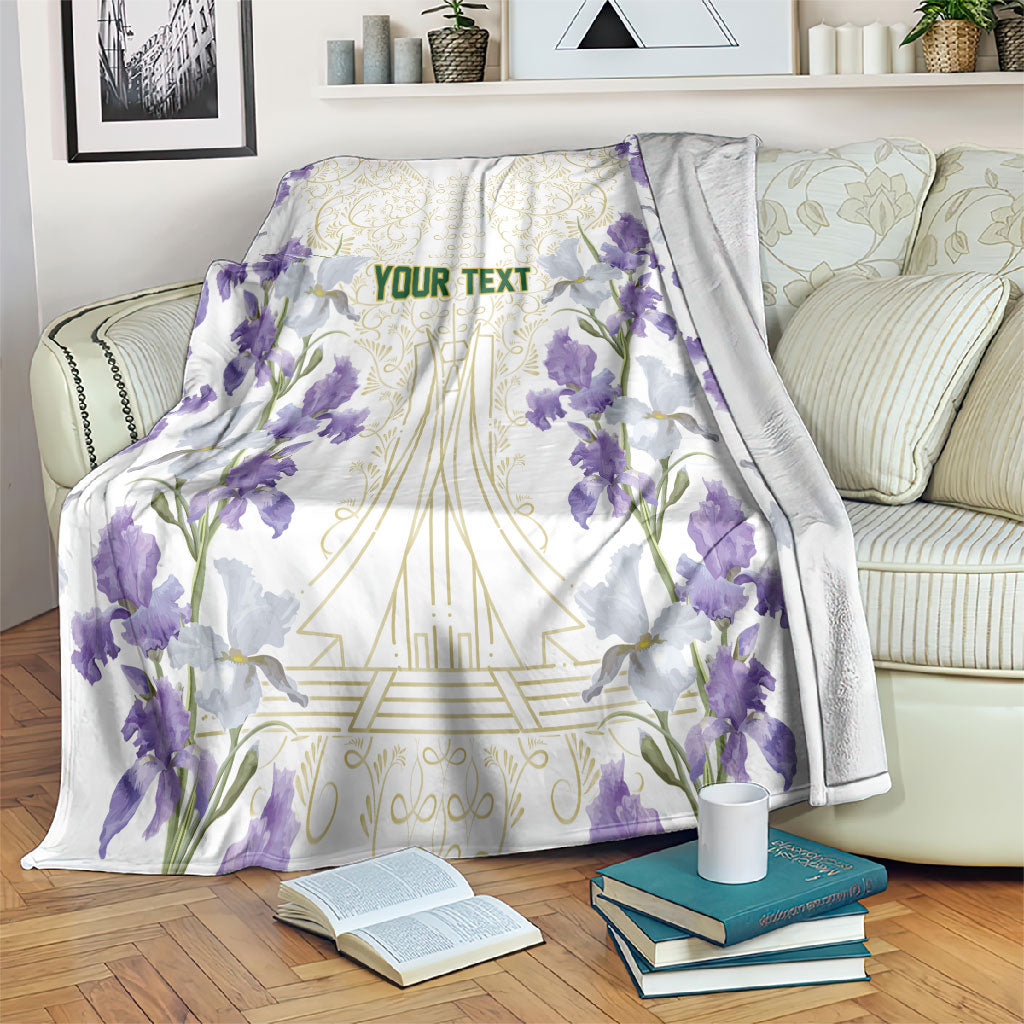 Custom Algeria Iris Floral White Blanket Africa Women’s Football Champion Series 2026