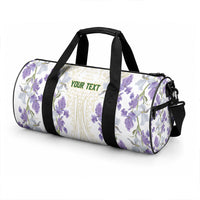 Custom Algeria Iris Floral White Duffle Bag Africa Women’s Football Champion Series 2026
