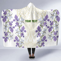 Custom Algeria Iris Floral White Hooded Blanket Africa Women’s Football Champion Series 2026
