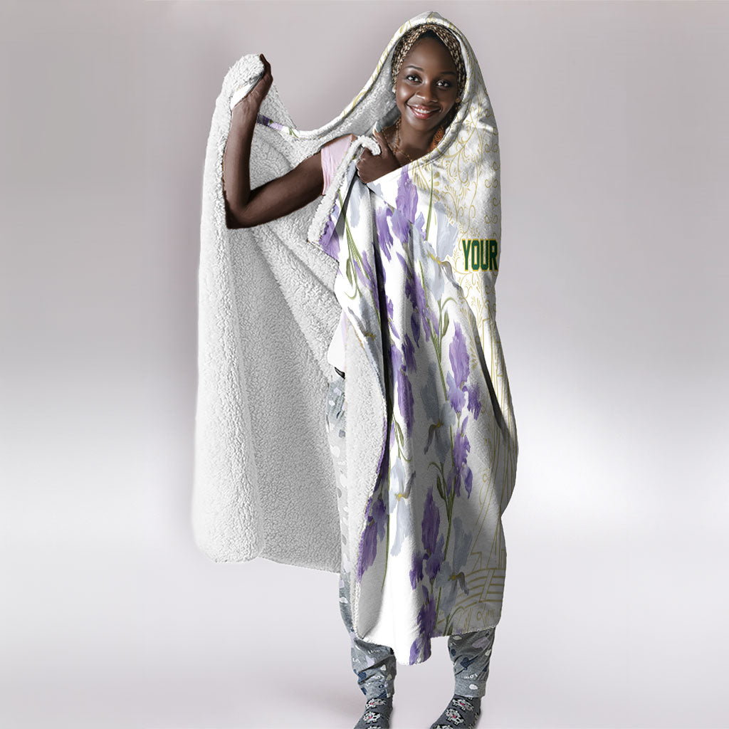Custom Algeria Iris Floral White Hooded Blanket Africa Women’s Football Champion Series 2026