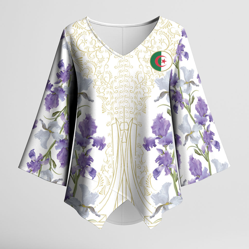 Custom Algeria Iris Floral White Kimono Sleeve Blouse Africa Women’s Football Champion Series 2026