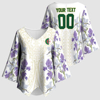Custom Algeria Iris Floral White Kimono Sleeve Blouse Africa Women’s Football Champion Series 2026