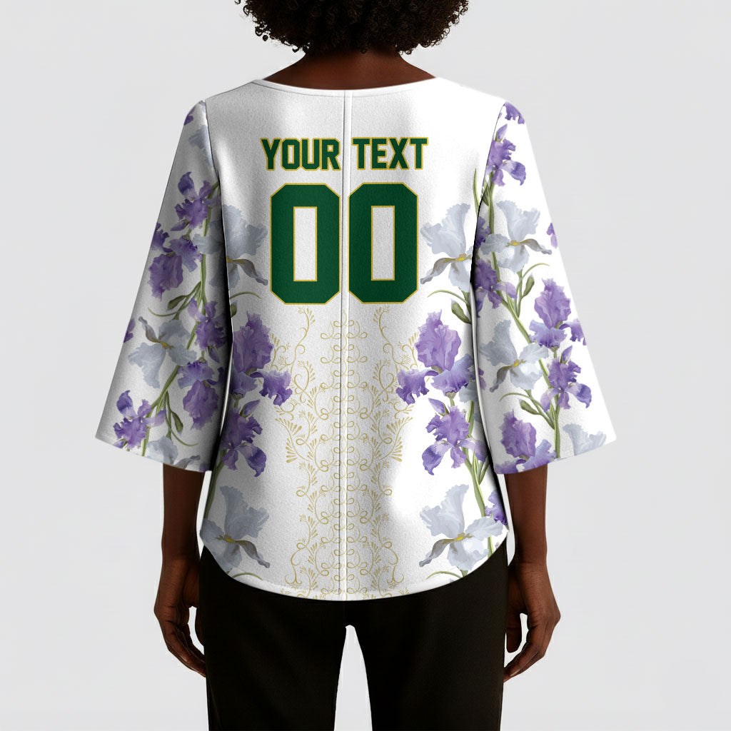 Custom Algeria Iris Floral White Kimono Sleeve Blouse Africa Women’s Football Champion Series 2026