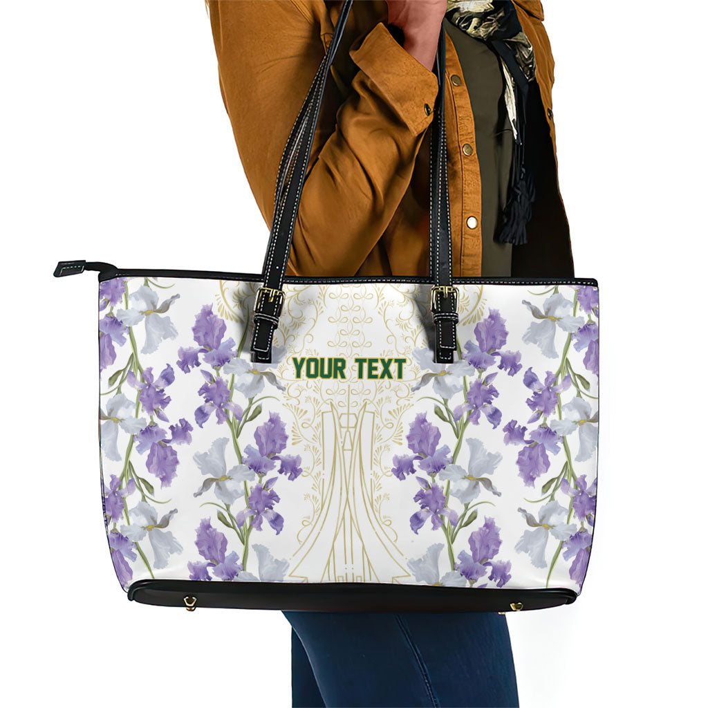Custom Algeria Iris Floral White Leather Tote Bag Africa Women’s Football Champion Series 2026