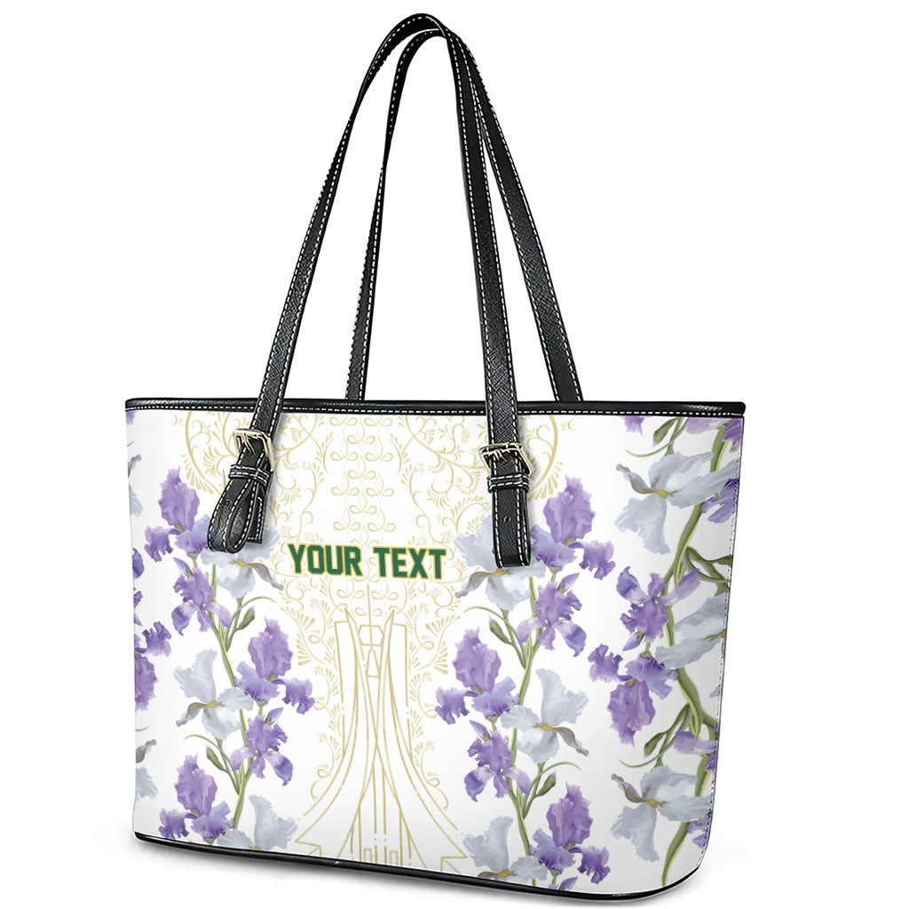 Custom Algeria Iris Floral White Leather Tote Bag Africa Women’s Football Champion Series 2026