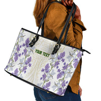 Custom Algeria Iris Floral White Leather Tote Bag Africa Women’s Football Champion Series 2026