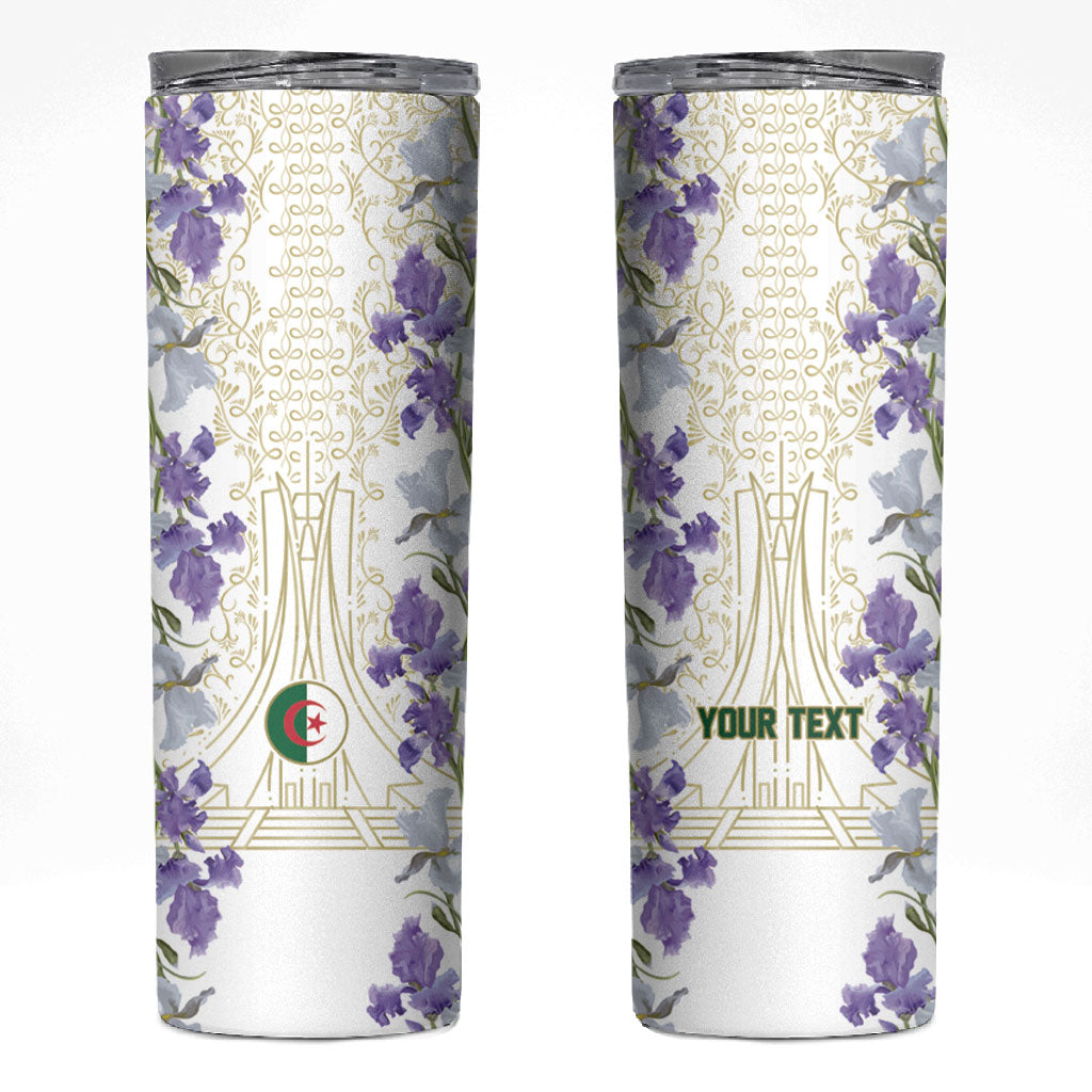 Custom Algeria Iris Floral White Skinny Tumbler Africa Women’s Football Champion Series 2026