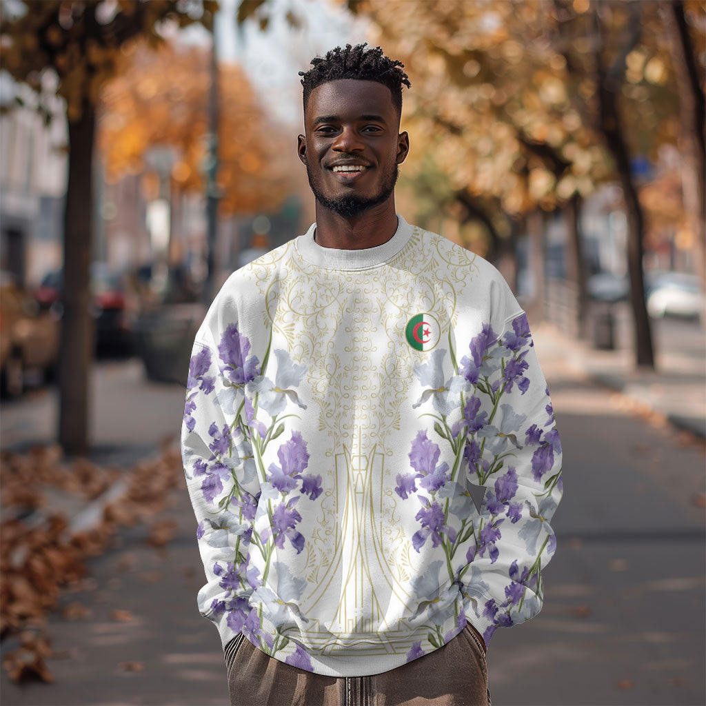 Custom Algeria Iris Floral White Sweatshirt Africa Women’s Football Champion Series 2026