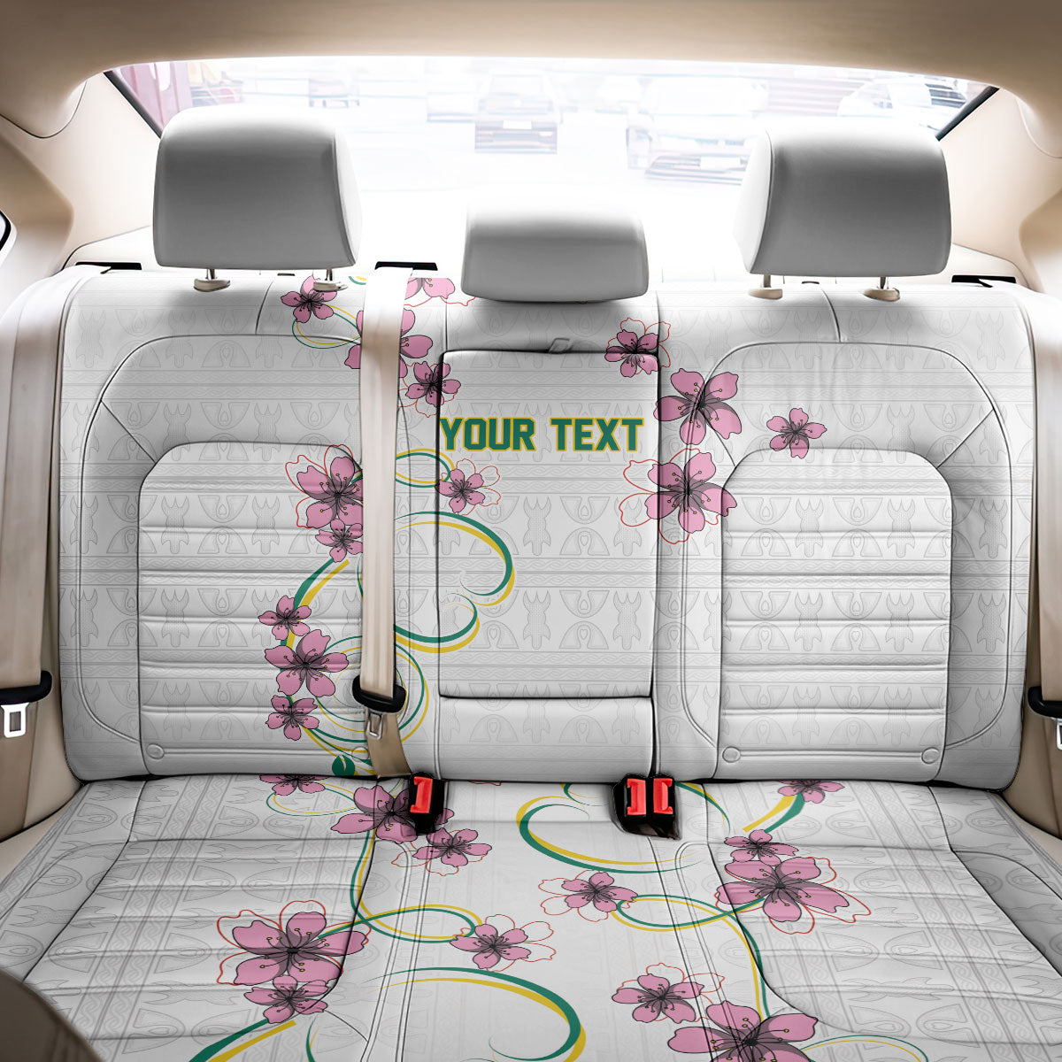 Custom Cameroon Red Stinkwood Floral Back Car Seat Cover Africa Women’s Football Champion Series 2026