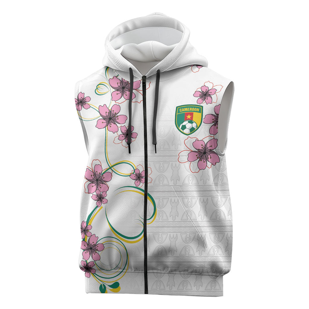 Custom Cameroon Red Stinkwood Floral Sleeveless Zip Hoodie Africa Women’s Football Champion Series 2026