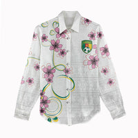 Custom Cameroon Red Stinkwood Floral Women Casual Shirt Africa Women’s Football Champion Series 2026