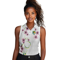 Custom Cameroon Red Stinkwood Floral Women Sleeveless Polo Shirt Africa Women’s Football Champion Series 2026