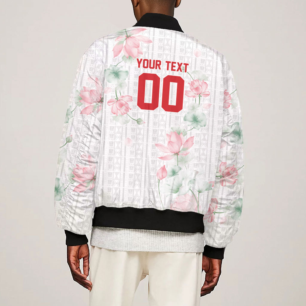Custom Malawi Lotus Floral Bomber Jacket Africa Women’s Football Champion Series 2026