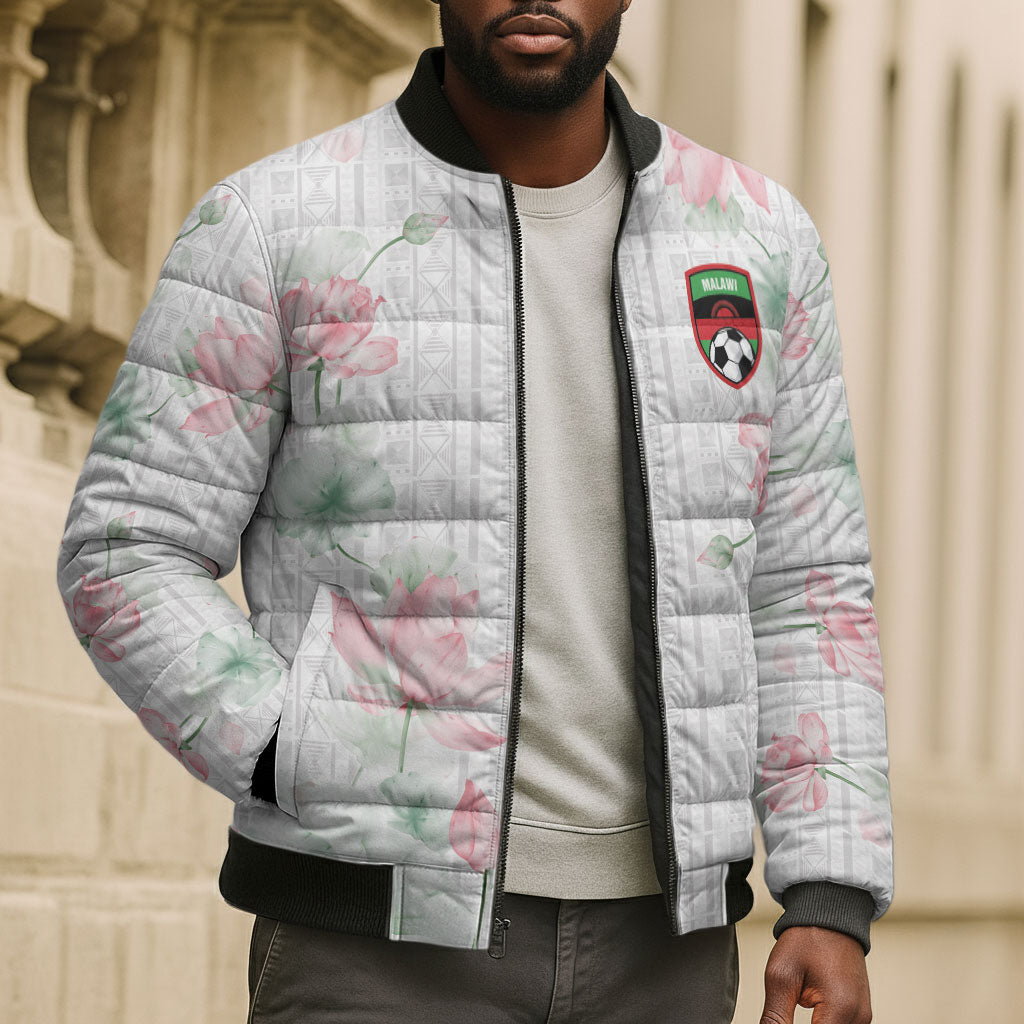 Custom Malawi Lotus Floral Bomber Puffer Jacket Africa Women’s Football Champion Series 2026