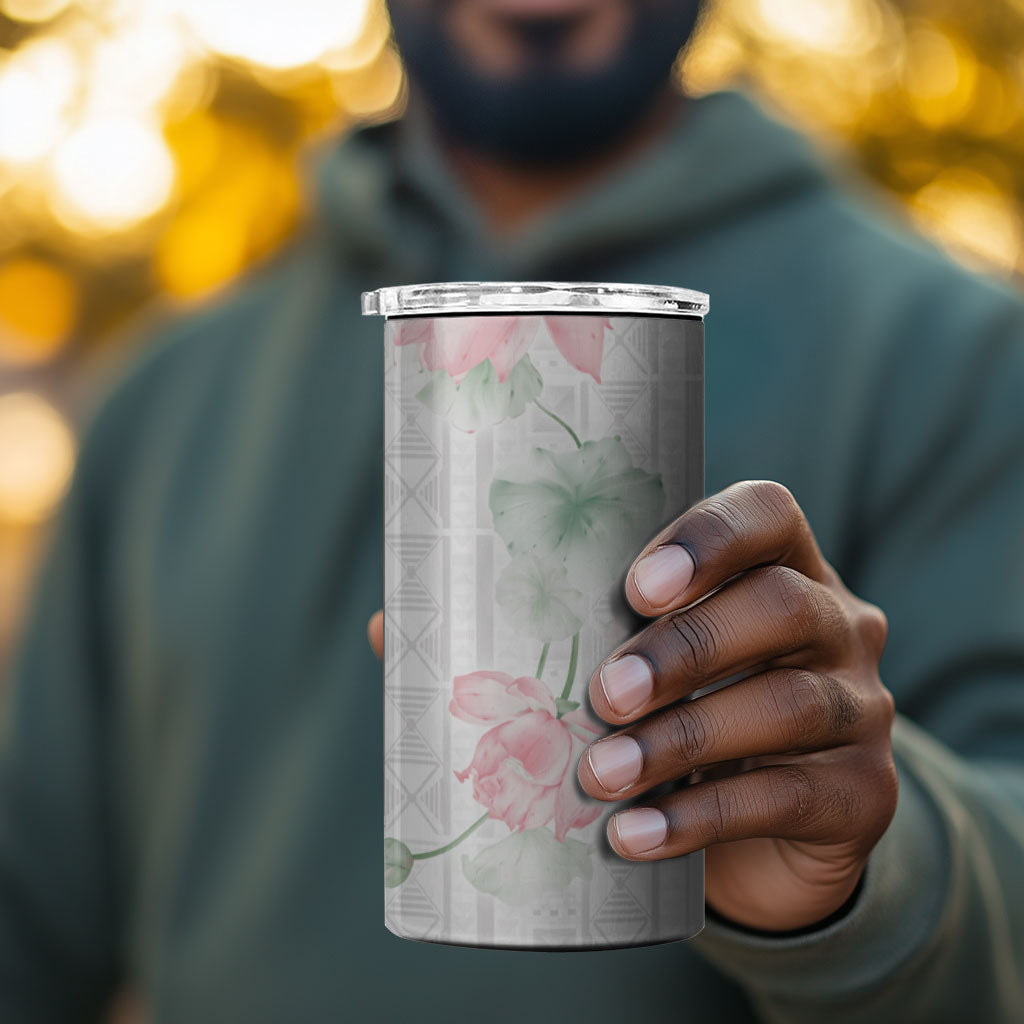 Custom Malawi Lotus Floral 4 in 1 Can Cooler Tumbler Africa Women’s Football Champion Series 2026