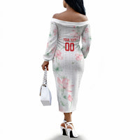 Custom Malawi Lotus Floral Off The Shoulder Long Sleeve Dress Africa Women’s Football Champion Series 2026