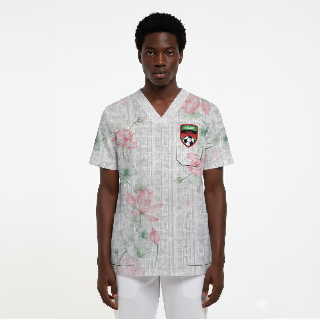 Custom Malawi Lotus Floral Scrub Top Africa Women’s Football Champion Series 2026