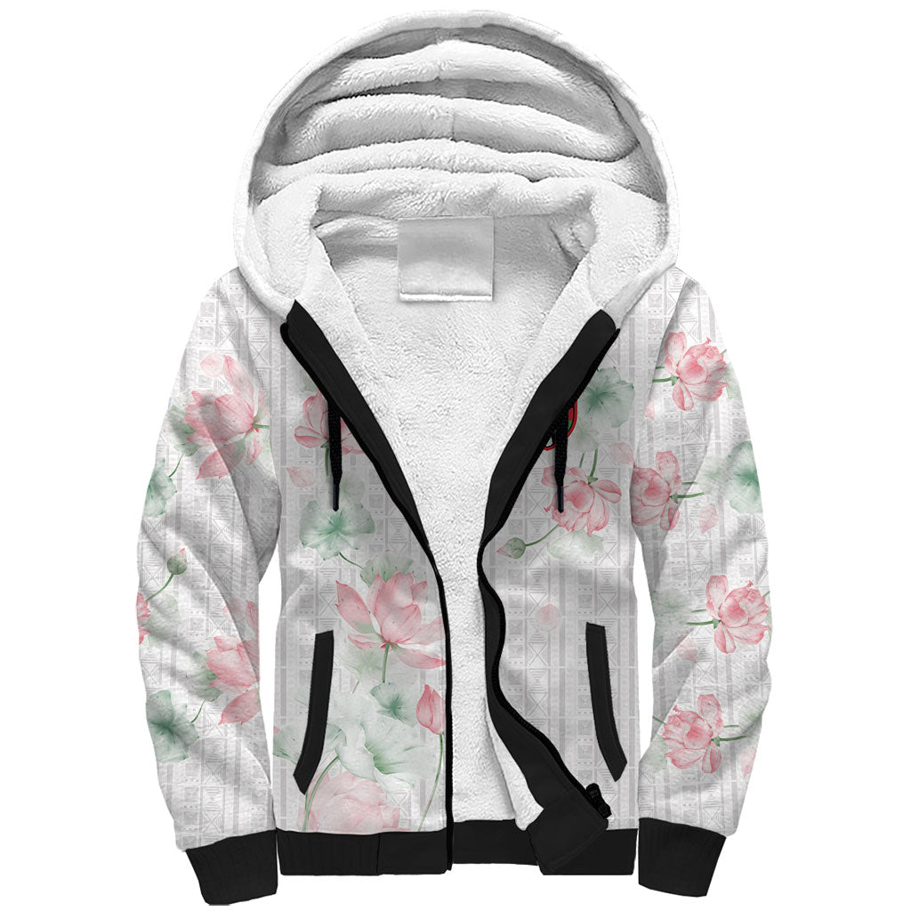 Custom Malawi Lotus Floral Sherpa Hoodie Africa Women’s Football Champion Series 2026