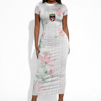 Custom Malawi Lotus Floral Short Sleeve Bodycon Dress Africa Women’s Football Champion Series 2026