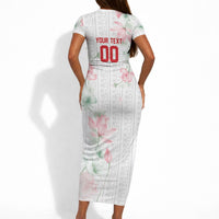 Custom Malawi Lotus Floral Short Sleeve Bodycon Dress Africa Women’s Football Champion Series 2026