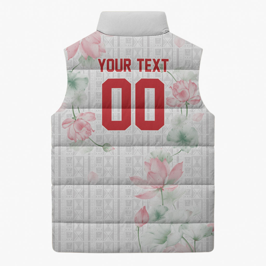Custom Malawi Lotus Floral Sleeveless Puffer Jacket Africa Women’s Football Champion Series 2026