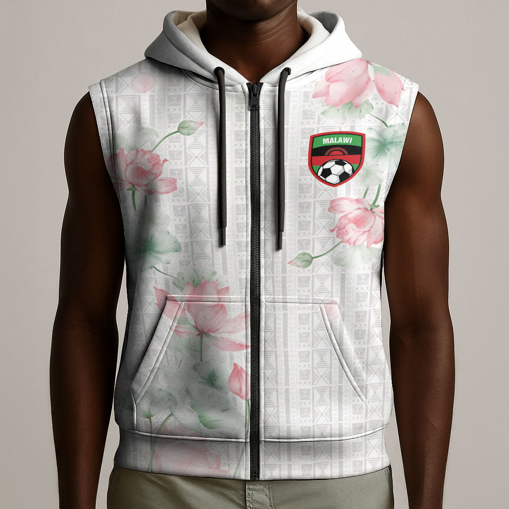 Custom Malawi Lotus Floral Sleeveless Zip Hoodie Africa Women’s Football Champion Series 2026