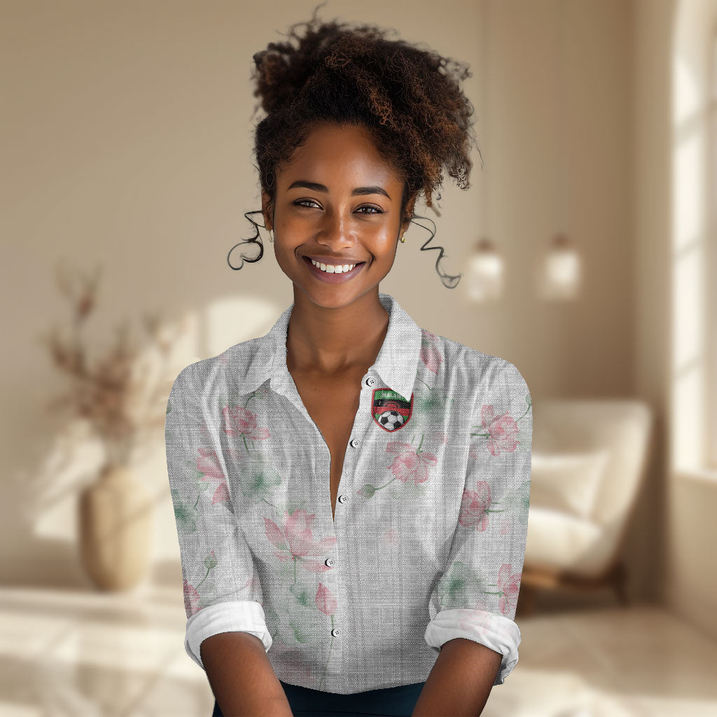 Custom Malawi Lotus Floral Women Casual Shirt Africa Women’s Football Champion Series 2026