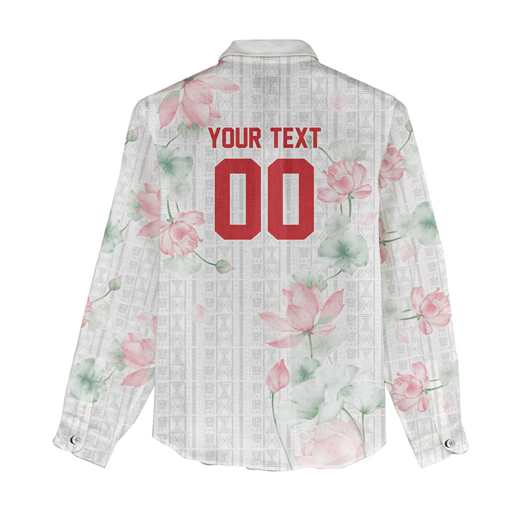 Custom Malawi Lotus Floral Women Casual Shirt Africa Women’s Football Champion Series 2026