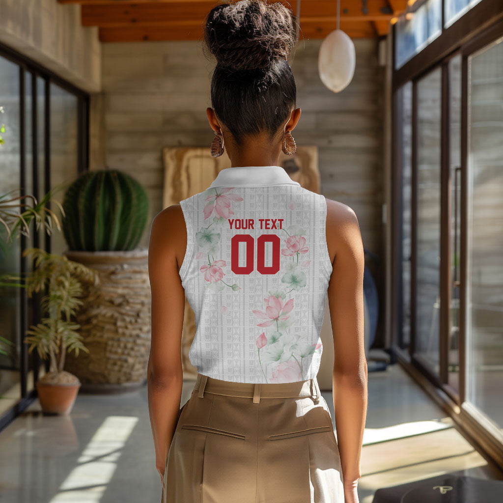 Custom Malawi Lotus Floral Women Sleeveless Polo Shirt Africa Women’s Football Champion Series 2026