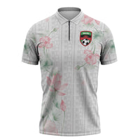 Custom Malawi Lotus Floral Zipper Polo Shirt Africa Women’s Football Champion Series 2026
