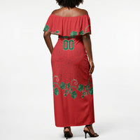 Custom Morocco Desert Rose Floral Off Shoulder Maxi Dress Africa Women’s Football Champion Series 2026
