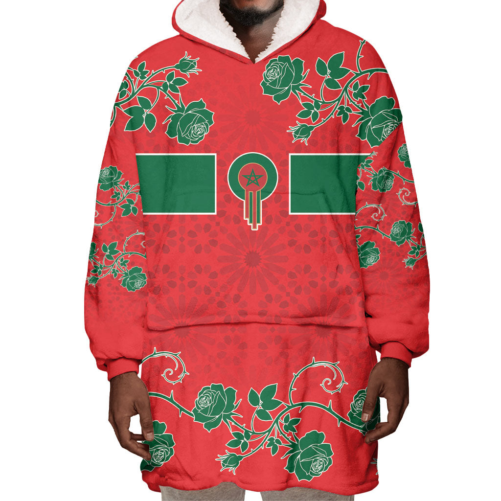 Custom Morocco Desert Rose Floral Wearable Blanket Hoodie Africa Women’s Football Champion Series 2026