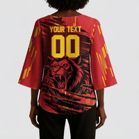 Custom Cameroon Red Lion Kimono Sleeve Blouse Africa Football Champion Series 2026