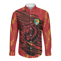 Custom Cameroon Red Lion Long Sleeve Button Shirt Africa Football Champion Series 2026