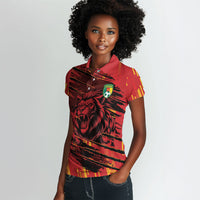 Custom Cameroon Red Lion Women Polo Shirt Africa Football Champion Series 2026